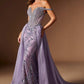 Ladivine CDS570 Fitted Formal Off Shoulder Gown with Detachable Skirt