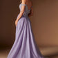 Ladivine CDS570 Fitted Formal Off Shoulder Gown with Detachable Skirt
