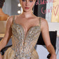 Ladivine CDS570 Fitted Formal Off Shoulder Gown with Detachable Skirt