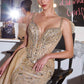 Ladivine CDS570 Fitted Formal Off Shoulder Gown with Detachable Skirt