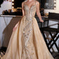 Ladivine CDS570 Fitted Formal Off Shoulder Gown with Detachable Skirt