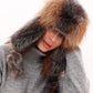 Genuine Silver Fox Fur Genuine Leather Hat