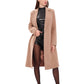 Geneva Classic Wraparound Wool Blend Overcoat in Camel