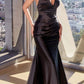 Ladivine CH062 Floor Length Sleeveless Fit and Flare Stretch Satin Gown