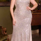 Ladivine CH077 Floor Length One Shoulder Fitted Sequin Evening Gown