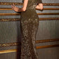CLEARANCE - Ladivine CH110 Long Fitted Silhouette Off or Shoulder Strap Sequin Gown (Size 4XL)