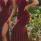 Cinderella Divine CH139 Long Off the Shoulder Fitted Velvet Gown