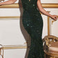 Cinderella Divine CH151 Strapless Sequins Long Fitted Gown