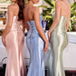 Ladivine CH2602 Strapless Corset Bodice Two Piece Fitted Luxe Satin Gown