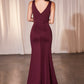 Ladivine CH377 Long Fitted Neoprene Dress