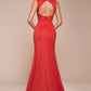 Ladivine CH395 Long Sleeveless V-Neckline Chiffon Dress