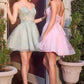 Ladivine CJ419 Short Damas Lace Applique A-Line Dress