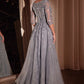 Ladivine CK2401 A-Line Lace & Tulle Modest Mother of the Bride Gown