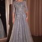 Ladivine CK2401 A-Line Lace & Tulle Modest Mother of the Bride Gown