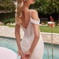 Ladivine CK703W Off The Shoulder Fitted Lace Bridal Gown