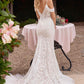 Ladivine CK703W Off The Shoulder Fitted Lace Bridal Gown
