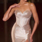 Ladivine CK918 Glamour Sweetheart Boned Bodice Fitted Shimmering Gown