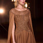 Ladivine CL08 Long A-Line Chiffon Flowing Cape Evening Gown