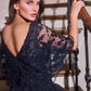 Ladivine CL10 Mother of the Bride V-Neckline Lace Bodice A-Line Gown