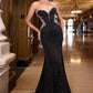 Ladivine CM365C Dress Curve Fitted Black Glimmering Gown