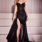 Ladivine CM369 Dress Strapless Stretch Taffeta Fitted Gown