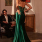 Ladivine CM378 Dress Strapless Satin Corset Prom Gown