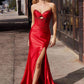 Ladivine CM378 Dress Strapless Satin Corset Prom Gown