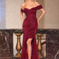 Ladivine CM387 Off the Shoulder Sculpted Beaded Bodice Fitted Gown