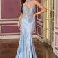 Ladivine CM391 Sparkling Halter Crystal Beadwork Glamorous Fitted Gown