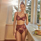 Gorteks Coco Burgundy Sheer Mid Rise Bikini Panty