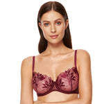 Transparent Demi Underwire Bra Gorteks Coco Burgundy-0