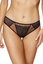 Sheer Mesh Thong Panty Gorteks Coco Black-0