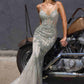Ladivine CR383 Fitted Silhouette Crystal and Sequin Formal Dress