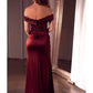 Ladivine CR877 Dress Off the Shoulder Sequin Bodice Formal Gown