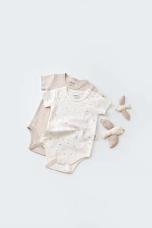 Cream Short Sleeve Organic Bodysuit