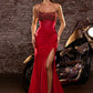 Ladivine CW301 High Glamour Strapless Sheer Bodice Evening Gown