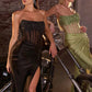 Ladivine CW301 High Glamour Strapless Sheer Bodice Evening Gown