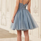 Ladivine CY022 Beaded A-Line Layered Tulle Short Homecoming Dress