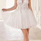 Ladivine CY022 Beaded A-Line Layered Tulle Short Homecoming Dress