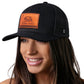 California Flag Trucker Hat  |  Leather CA Snapback