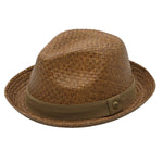 HatCountry Peter Grimm Carlo straw fedora hat with a classic crown and brim against a white background