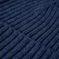 Milano (navy blue) - Italian 100% cashmere ribbed beanie (unisex)