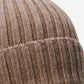 Milano (brown) - Italian 100% cashmere ribbed beanie (unisex)