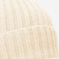 Milano (cream) - Italian 100% cashmere ribbed beanie (unisex)