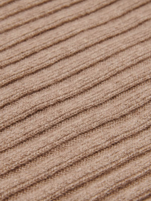 Napoli (brown) - Italian 100% cashmere ribbed scarf (unisex)