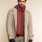 Riccardo (red & grey) - Italian 100% cashmere scarf with pattern