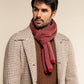 Riccardo (red & grey) - Italian 100% cashmere scarf with pattern
