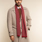 Riccardo (red & grey) - Italian 100% cashmere scarf with pattern