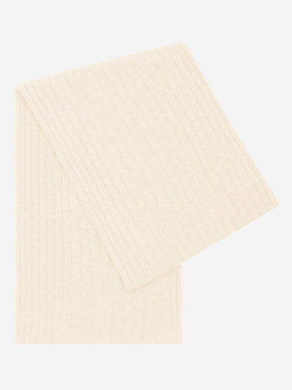 Napoli (cream) - Italian 100% cashmere ribbed scarf (unisex)