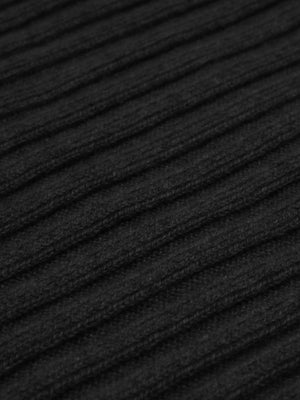 Napoli (black) - Italian 100% cashmere ribbed scarf (unisex)